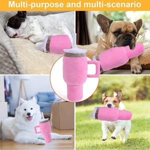 Juguete de Peluche Duradero y Sonoro para Perros, Juguete Interactivo para Masticar, Diseño de Vaso, Alivia el Aburrimiento - Product Image 2