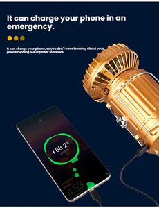 Lampu Camping Lipat <span class=keywords><strong>LED</strong></span> Tenaga Surya Multifungsi Konstruksi Logam Tahan Air IP44 Kontrol Jarak Jauh USB Dapat Diisi Ulang Power Bank - Product Image 6