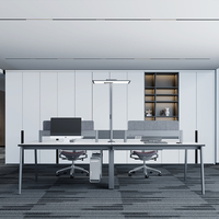 Poste de travail modulaire individuel pour bureau, bureau de personnel MFC avec cloison, banc de travail ouvert personnalisé pour projet commercial