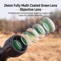 Lunette de chasse Bowei 1-5X24 LPVO SFP, lentille optique HD, tube de 30 mm, viseur optique compact à illumination rouge