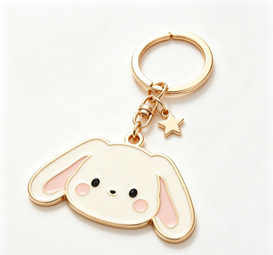 Porte-clés personnalisé en métal en forme de lapin, en alliage de zinc émaillé, pendentif dessin animé, cadeau - Product Image 3