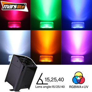 Marslite Wireless LED Par 6*18w RGBWAUV 6in1 Uplights Battery Powered Beam Lights For DJ Events Rechargeable Event Uplights - Product Image 2