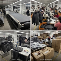Ensemble survêtement streetwear hip-hop pour homme : Blouson bomber gris anthracite délavé et pantalon cargo, broderie, vêtements d'extérieur zippés