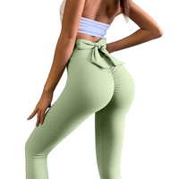 Pantalon de yoga pour femme taille haute, plissé, effet galbant fessier, pour fitness et sport