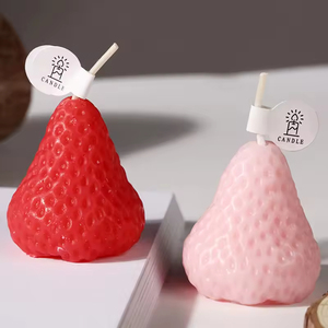 Vela Aromática con Forma de Fresa, Novedosa, de Cera de Parafina, Simulación de Fruta, para Regalo de Cumpleaños o Accesorios - Product Image 2