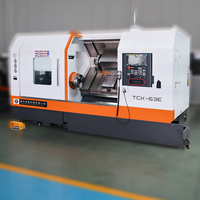 Tour CNC horizontal à banc incliné monobroche TCK63E GSK de haute qualité, robuste, haute précision, 3 axes, 220V, Fanuc 12