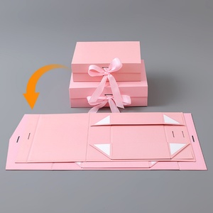 Boîte pliante personnalisée avec logo imprimé, emballage de luxe pour bijoux et soins de la peau, boîte cadeau pliable avec ruban - Product Image 3