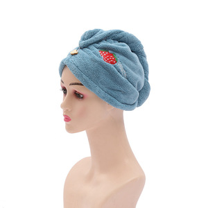 Bonnet de séchage pour cheveux en polaire corail 25x65 cm, séchage rapide, usage domestique, motif dessin animé - Product Image 3