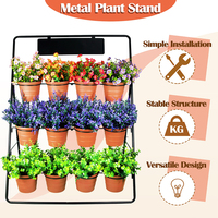 Support de Pot de fleur en métal Triangle de haute qualité support de plantation en acier inoxydable stable et réglable à trois couches en pot