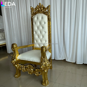 Sedia da sposa in stile trono antico dorato LEDA - Product Image 2