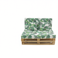 Coussin de palette en mousse haute densité 12 cm - Motif camouflage forêt - Ferme pour siège et oreiller