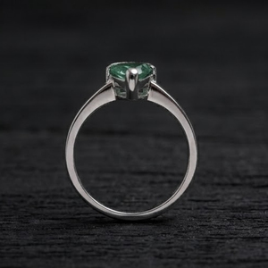 925 Sterling Silver Triangle Green Gemstone Solitaire <b>Ring</b> Minimalist <b>Emerald</b> Shade Trillion Cut Crystal <b>Band</b> Gift for Women - Product Image 2