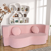 Modernes Wellenförmiges Vakuum-Kompressions-Schlafsofa Konvertierbares 2-Sitzer Cloud-Sofa Spart Versandkosten