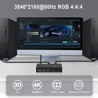 Commutateur KVM 4x2 double moniteur 4k usb 2 ports hdmi commutateur kvm prise en charge 2 ordinateurs 2 moniteurs commutateur hdmi kvm 2 ports double moniteur