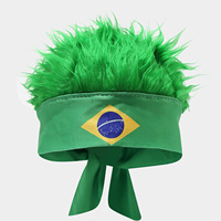 Bandeau Perruque Synthétique Personnalisé de Haute Qualité avec Logo, Bandeau Cheveux Drapeau Mexique Canada pour Événements Sportifs