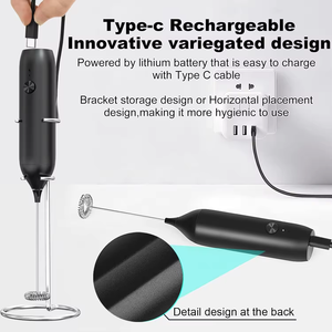 Automatische Milch auf schäumer Tragbare Mini-Edelstahl-Hand kaffee maschine Schneebesen Milch auf schäumer - Product Image 5