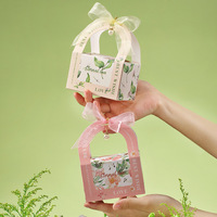Boîte en papier rigide écologique personnalisée pour bonbons, avec pelliculage mat, emballage de luxe pour cadeaux de mariage et de faveurs, avec poignée