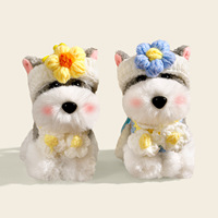 Porte-clés en peluche Schnauzer, jouet en peluche doux, adorable chiot en peluche, breloque de sac, porte-clés de voiture, cadeau d'anniversaire pour les amoureux des chiens