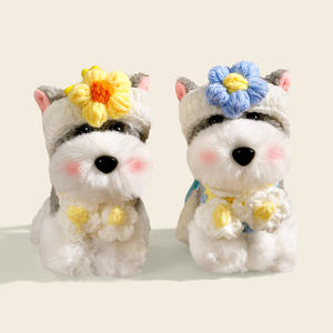 Porte-clés en peluche Schnauzer, jouet en peluche doux, adorable chiot en peluche, breloque de sac, porte-clés de voiture, cadeau d'anniversaire pour les amoureux des chiens - Product Image 2