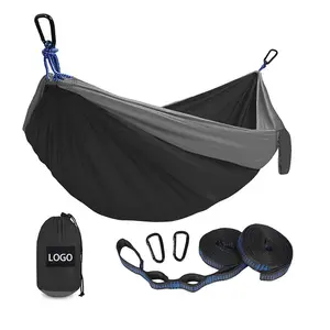 Accessori da campeggio logo personalizzato attrezzatura da trekking paracadute pieghevole ultraleggero nylon gancio portatile da esterno amaca da campeggio altalena
