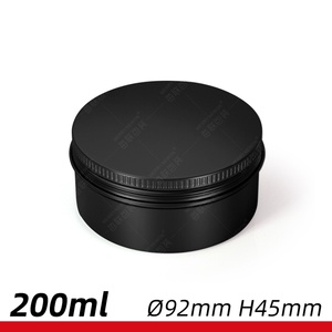 Lata Redonda de Aluminio Negra Mate de 200 ml Personalizada con Tapa de Rosca para Frascos de Cera Cosmética - Product Image 6
