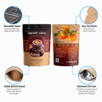 Sachet d'emballage personnalisé pour kakis séchés 300g, en papier kraft de qualité alimentaire, pochette verticale pour snacks, vente en gros B2B, usine OEM