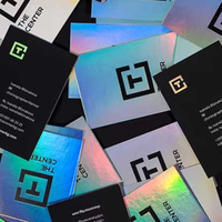 Láser de gradiente holográfico personalizado Gracias Tarjeta de papel comercial personalizada para su pequeña empresa