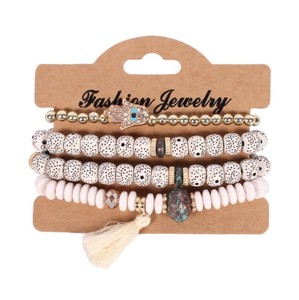 วินเทจพู่ Bodhi ลูกปัดสร้อยข้อมือ Boho ฟาติมาสร้อยข้อมือมือ - Product Image 3