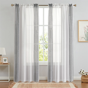 Rideau Boho à rayures en tissu semi-transparent 75 g/m² pour chambre à coucher personnalisée de luxe - Product Image 5
