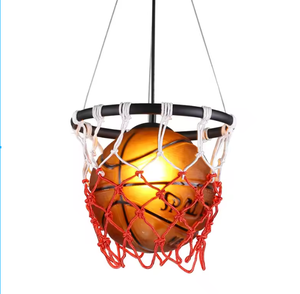 Nouveau design moderne lampe suspendue de basket-ball LED lampe pour enfants lampe en bois enfant personnalisé magasin de vêtements sur le thème du sport de gymnase - Product Image 2