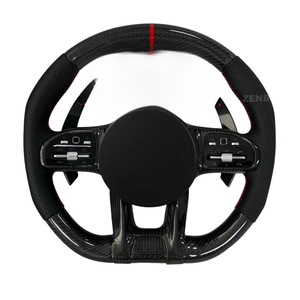 Volante de Fibra de Carbono Negro Forjado, Accesorios Interiores para Automóviles Mercedes-Benz W204 W205 W212 W214 W215 AMG CLE - Product Image 5