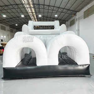 Carrera de obstáculos inflable de castillo inflable grande de grado profesional para toboganes dobles - Product Image 6