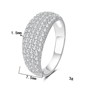 Bijoux fins en argent sterling S925, serti pavé, coupe ronde, 1,5 mm, VVS1, couleur D, moissanite, bagues décontractées, certifiées GRA pour femmes - Product Image 2