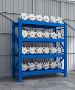 Système de rangement d'entrepôt industriel à 4 niveaux en acier thermolaqué de moyenne capacité - Product Image 4