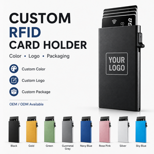 Portacarte di Credito Pop-up Anti-RFID Personalizzato di Lusso, <span class=keywords><strong>Portafoglio</strong></span> in Metallo per Uomo, <span class=keywords><strong>Porta</strong></span> Carte Bancarie in Alluminio, <span class=keywords><strong>Portafoglio</strong></span> Sottile e Intelligente - Product Image 1