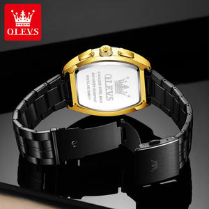   Montre à quartz étanche pour homme, chronographe carré en acier inoxydable 3661, lumineuse, logo personnalisé OEM, calendrier - Product Image 5