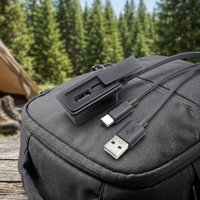 Cable de Extensión con Doble Puerto de Carga USB Tipo C, Certificado CE RoHS, para Montaje en Panel Externo, con Malla de Protección y Revestimiento de PVC, para Mochilas y Equipaje