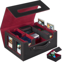 Boîte à cartes à collectionner en cuir personnalisable avec séparateurs et bloqueurs de cartes pour cartes à collectionner de 35 points, boîte de rangement pour cartes TCG et cartes sportives