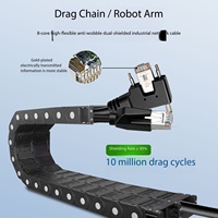 Cable de Red para Cámara Industrial CCD con Bloqueo, Cable de Cadena de Arrastre de Alta Flexibilidad con Doble Blindaje Gigabit