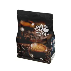Cheap Price Resealable Plastic Food Packaging Custom Flat Bottom Pouch Coffee Bag with valve