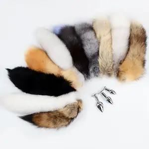 Big Fox Tail Plug anale coppia Sexy Cosplay Sex Toys Man Ass Toy Adult Party Steel Metal tappi di testa permanenti