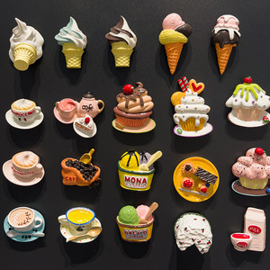 Juego de Imanes de Refrigerador con Diseño de Comida Realista en 3D, Adhesivos de Resina <span class=keywords><strong>para</strong></span> Refrigerador, Lindos Juguetes de Comida en Miniatura <span class=keywords><strong>para</strong></span> Decoración de Cocina - Product Image 1
