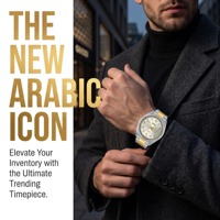 Jam Tangan Quartz Tahan Air Dua Warna Kustom OEM Mewah Bezel Bergalur Angka Arab Timur Baja Tahan Karat Jam Tangan Bisnis Pria