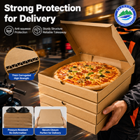 Boîtes rigides en papier kraft brun personnalisées en gros pour pizza, emballages alimentaires compostables biodégradables jetables