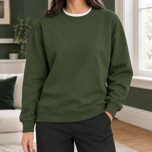 Sudadera Personalizada Extra Grande de Cuello Redondo para Mujer, Sin Capucha, Holgada, de Algodón, Estilo Pullover, Tejido Grueso, Corte Holgado, 330GSM - Product Image 2