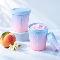 Pot cosmétique en PP de 250 ml, emballage pour crème, pot à large ouverture pour soins de la peau, beurre corporel, avec couvercle à vis