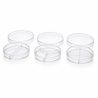 Boîte de Pétri stérile à 3 compartiments de 90 mm en PS avec couvercle, irradiée au gamma, pour usage en laboratoire de microbiologie