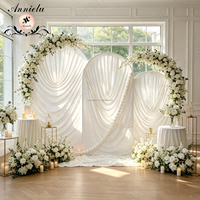 Housse de toile de fond pour arche de mariage ANNIELU, plissée 3D, en Spandex et Polyester, pré-plissée, infroissable, pour la décoration de scène de fête