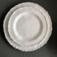 Assiette et bol en mélamine à bord perlé, sans BPA, qualité alimentaire, pour la maison, la cuisine, le restaurant, bol de service pour desserts