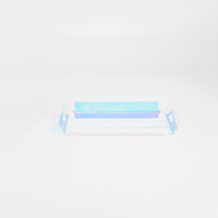 Plateau de service en acrylique de couleur arc-en-ciel, design spécial, plateau en lucite pour table, taille personnalisable, plateau en plexiglas pour fête